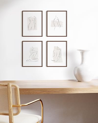 8.5x11 Walnut Oak Wood Picture Frames Set of 25