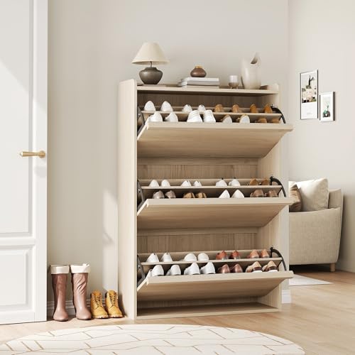 Shoe Cabinet with 3 Flip Drawers