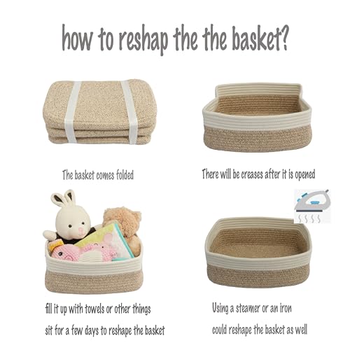 Small Woven Storage Baskets for Shelves (3 Count)