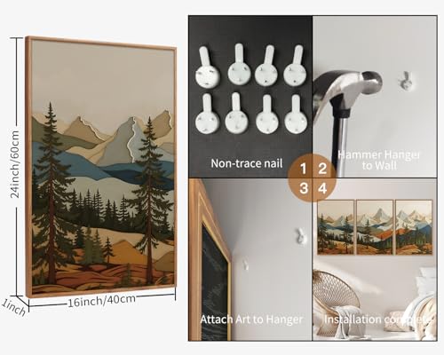 Vintage Mountains Framed Canvas Wall Art (3 Count)