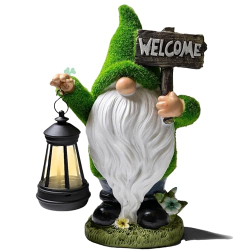 Solar Halloween Gnome Outdoor Garden with Solar Lantern