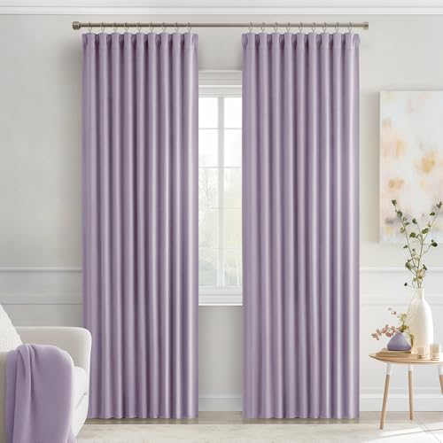Lilac Back Tab Blackout Curtains 52x84 Inch Length 2 Panels Set (2 Count)