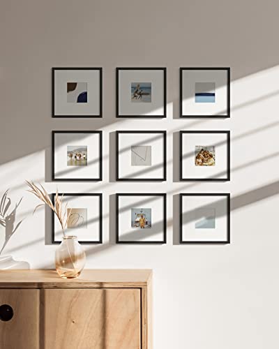 Black Oak Wood 8x8 Picture Frames (9 Count)