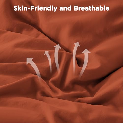 Burnt Orange Twin Size Ruffle Comforter Set