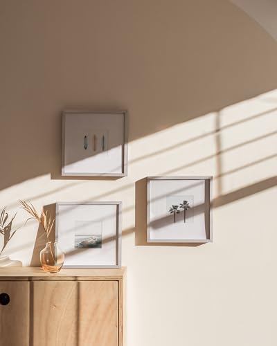10x10 Silver Metal Picture Frames Matted to 5x5 (3 Count)