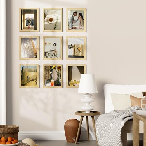 8x10 Picture Frames Set of 9 for Wall or Tabletop Display (9 Count)