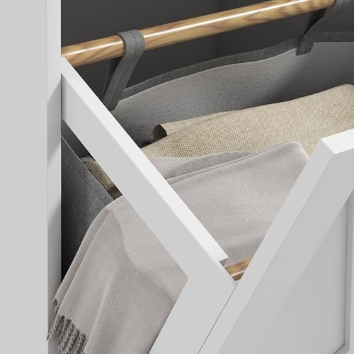 Tilt Out Laundry Hamper Cabinet with 2 Removable Baskets