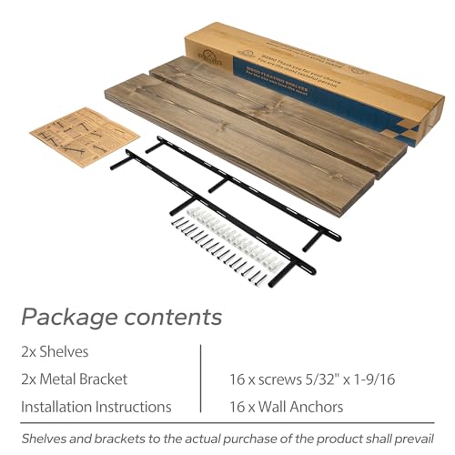 Wood Floating Shelves for Wall 42 inch Set of 2 (2 Count)