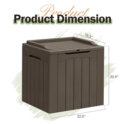 31 Gallon Resin Deck Box All Weather Outdoor Storage Boxes for Patio Furniture Set