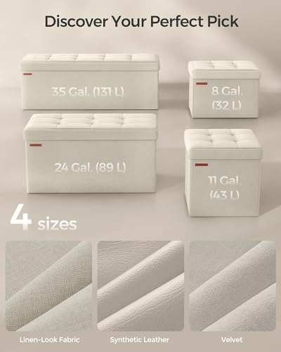 43.3 Inches Folding Storage Ottoman Bench