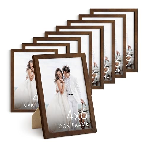 Walnut Wood 4x6 Picture Frames (9 Count)