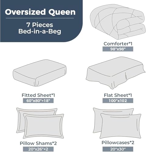 7 Piece Oversized Queen Comforter Set