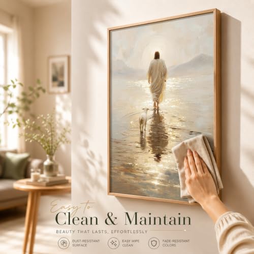 KAlRNE Jesus Walking on Water Religious Christian Wall art Set (3 Count)