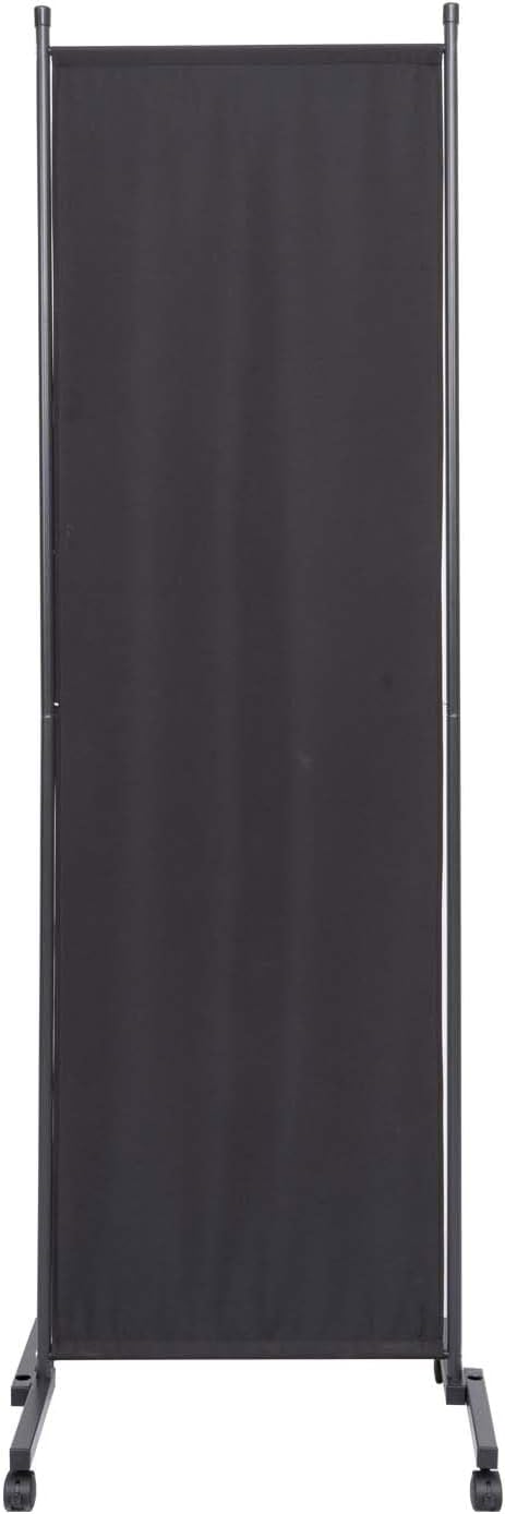 Room Divider Portable Partition Room Dividers and Folding Privacy Screens Fabric Panel Wall Divider for Room Separation, Freestanding Fabric Room Divider Panel/Wheels (Black, 1 Panel-22‘’)