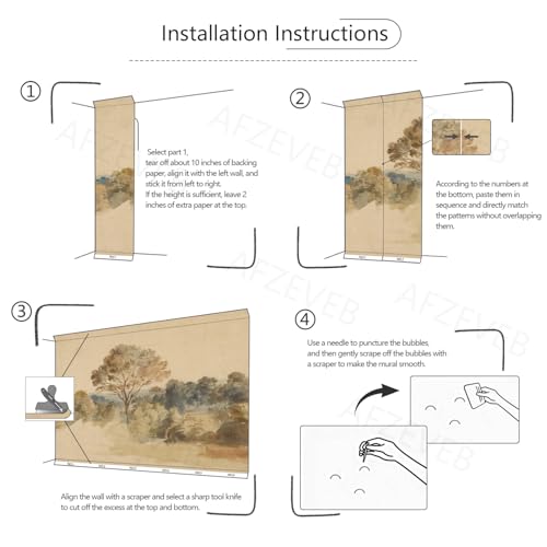 Beige Jungle Peel and Stick Wallpaper Walls Mural for Bedroom