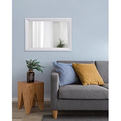 Rectangular Wall Mirror Decorative Wood Framed Mirrors Large 20"x16" for Farmhouse Bedroom Bathroom Living Room Entryway Hanging Home Decor