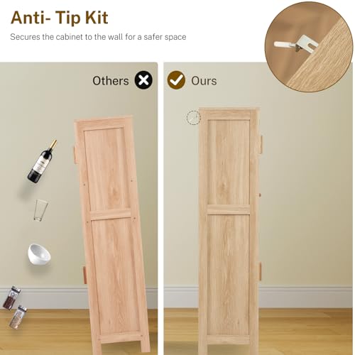47.2" H Tall Storage Cabinet with Adjustable Shelf