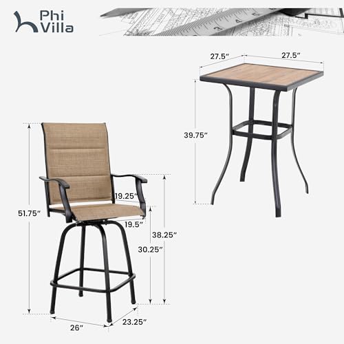 Bar Height Patio Table and Chairs 5 Piece High Top (5 Count)