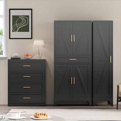 71" Tall Metal Storage Cabinet with 4 Doors and 4 Adjustable Shelves