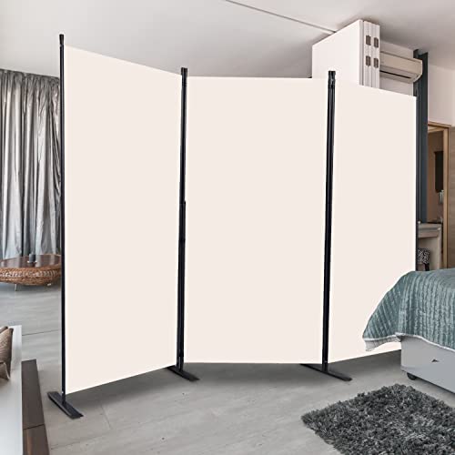 Room Divider 3 Panel Folding Privacy Screens with Wider Feet