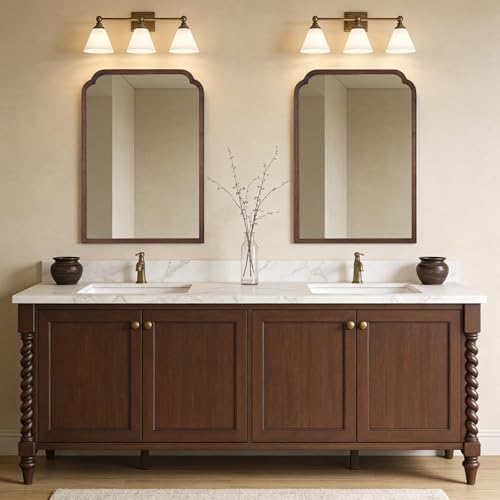28" x 40" Wood Bathroom Mirror for Wall Mounted