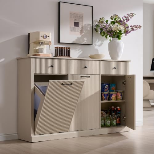 Triple Tilt Out Trash Can Cabinet