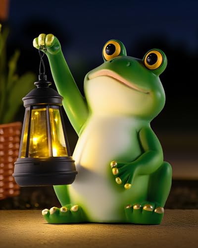 Solar Frog Garden Statue Light
