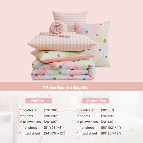 Queen Comforter Set with Sheets for Girls