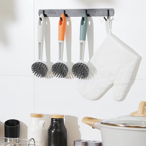 12 Pack Long Handle Dish Scrub Brush Stiff Bristles (12 Count)