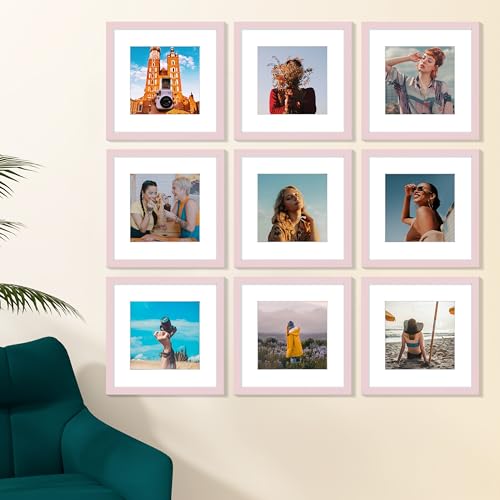 12x12 Picture Frames Set of 9 for Wall Mounting (9 Count)