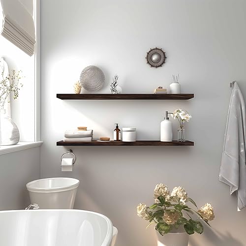 Wood Floating Shelves for Wall Decor (4 Count)