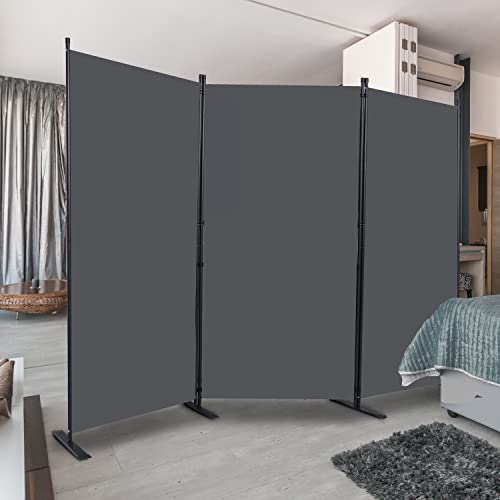 Room Divider 3 Panel Folding Privacy Screens with Wider Feet