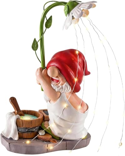 Garden Gnomes Outdoor Statue with Solar Lights