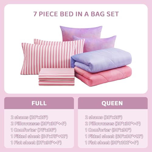 Queen Comforter Set with Sheets for Girls