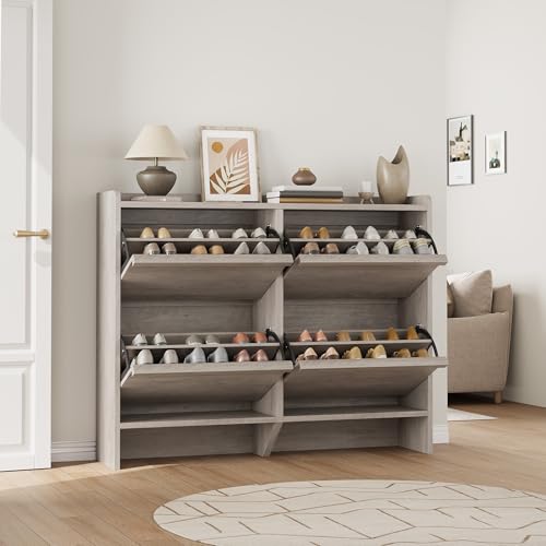 Shoe Cabinet with 4 Flip Drawers