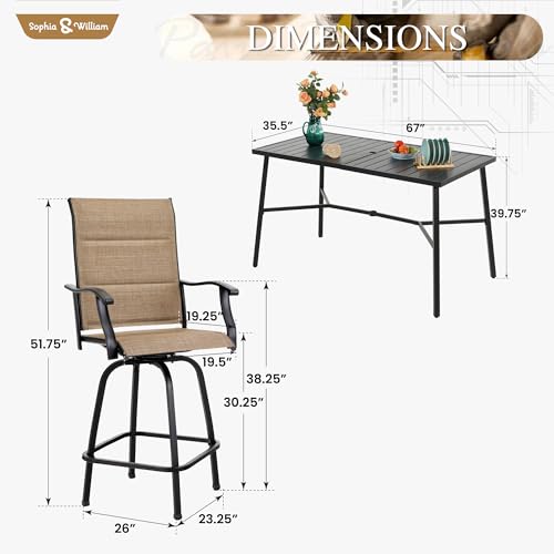 7 Piece Bar Height Outdoor Table and Chairs (7 Count)