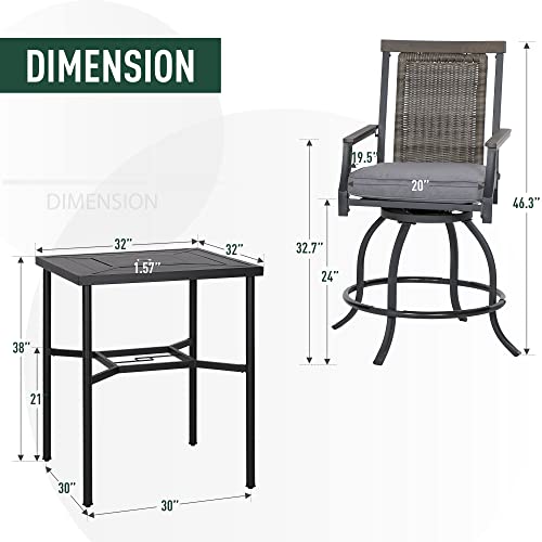 5 Piece Outdoor Patio Bar Set