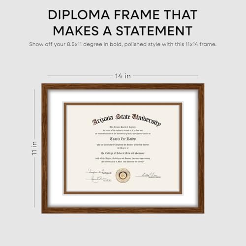 11x14 Brown Oak Diploma Frame (2 Count)