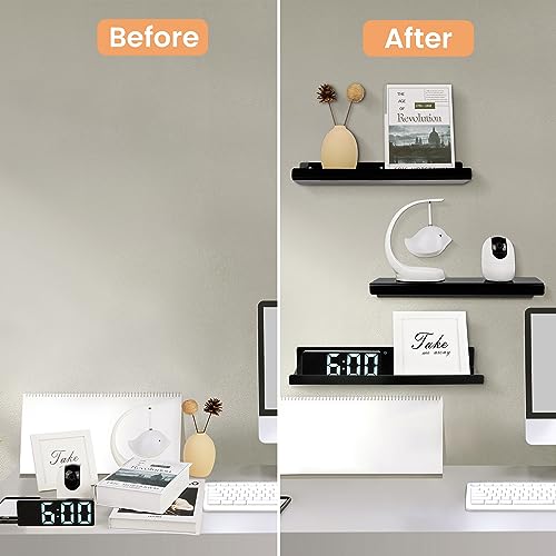 2 Pcs 15" Acrylic Shelves for Wall Organize and Display (2 Count)