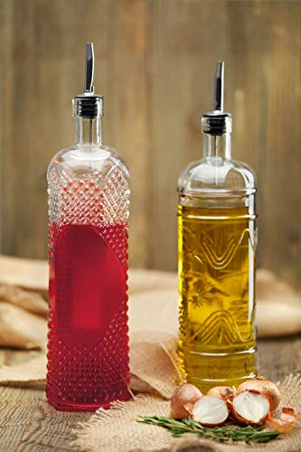 Large Clear Decorative Glass Bottle with Spout and Cork