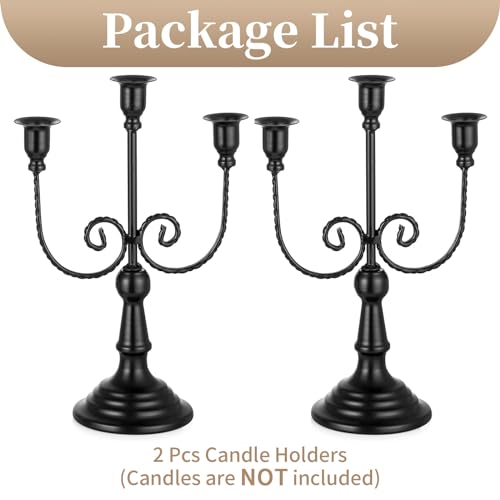 Black Candelabra Candle Holder for Halloween (2 Count)