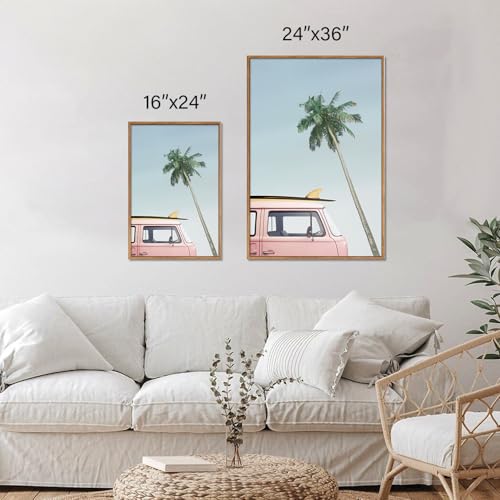 Large Ocean Beach Framed Canvas Wall Art (3 Count)