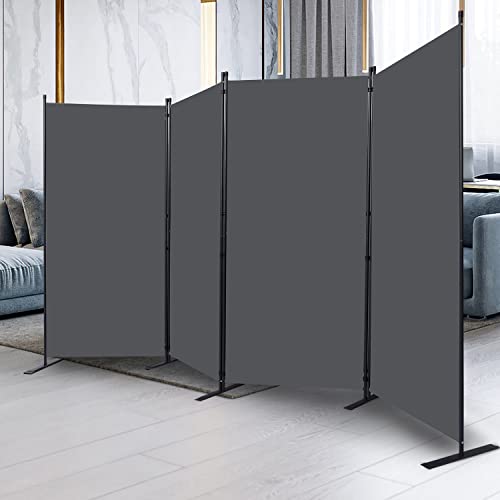 Room Divider 4 Panel Folding Privacy Screens with Wider Feet