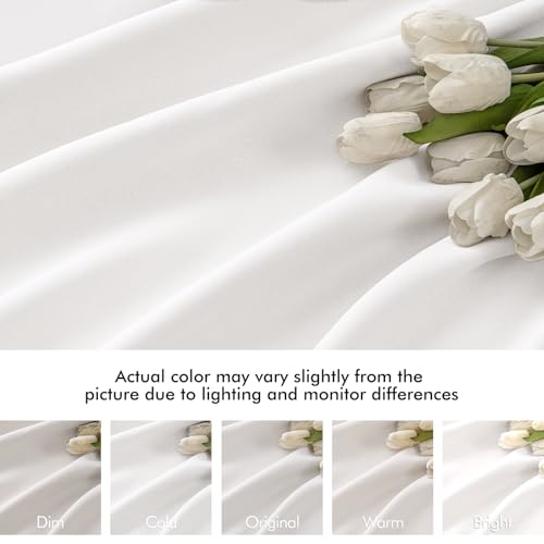 Pure White Back Tab Blackout Curtains 52x120 Inch Long 2 Panels Set (2 Count)
