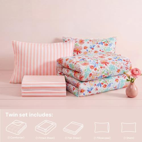 Twin XL Comforter Set with Sheets for Girls