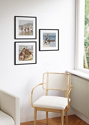 Solid Oak Wood 16”x16” Picture Frames Matted to 12”x12” Set of 3 (3 Count)