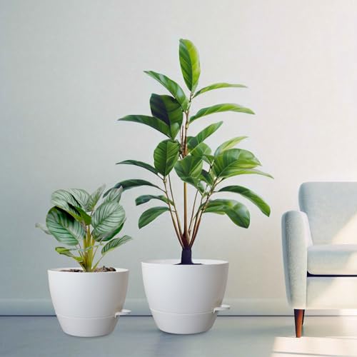 12/10/9 inch Large Self Watering Pots for Indoor Plants, Set of 3 (3 Count)