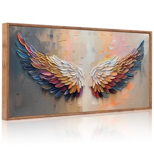 Angel Wings Framed Canvas Wall Art 40x20 Inch
