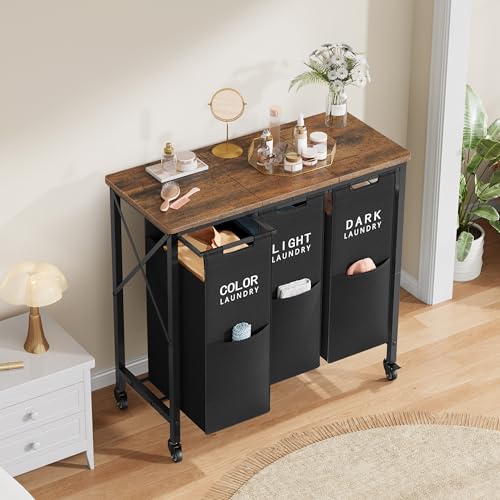3 Section Laundry Sorter with Ironing Board