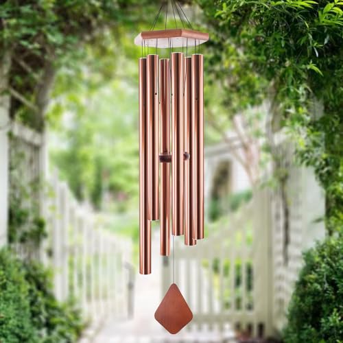 Memorial Wind Chimes 44 inch Red Copper Deep Tone Sympathy Gift Patio Porch